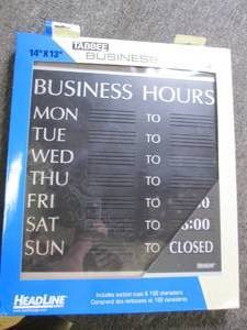 lot 8 image: 14 inch x 13 inch business hours si...