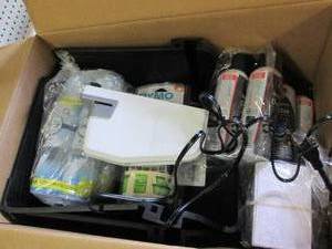 lot 17 image: box of file holder baskets , cans o...