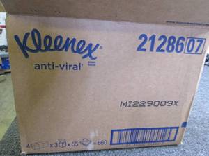 lot 117 image: case of kleenex anti-viral 4 x 3 x ...