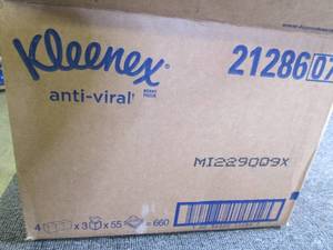 lot 118 image: case of kleenex anti-viral 4 x 3 x ...
