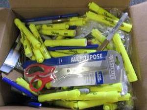 lot 130 image: box of sharpie , pens and window al...