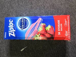 lot 142 image: 38 gallon storage ziploc bags...