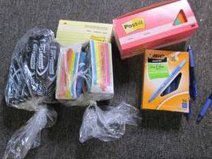 lot 143 image: lot of pens, markers and posti note...