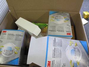 lot 179 image: box of paper , masks and more ...