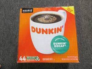 lot 183 image: package of dunkin k-cups 44 in pack...