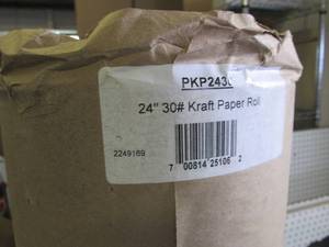 lot 216 image: roll of 30# kraft paper 24 inches ...