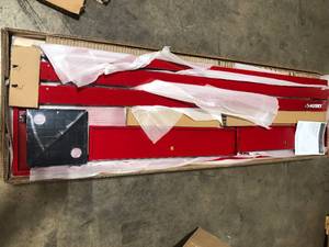 lot 2 image: Husky Ready-To-Assemble 6 ft. Solid Wood Top Workbench in Red with Pegboard and 2 Drawers Customer Returns See Pictures