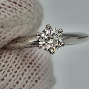 Designer Tiffany & Co. Diamond 6-Prong Solitaire Ring in Platinum w Original Jewelry Pouch, IF Clarity (FLAWLESS), Triple X $4,999 Retail