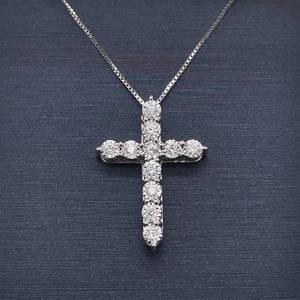 Diamond Glittering Miracle Cross Pendant in 14k White Gold $1,550 Retail VIDEO