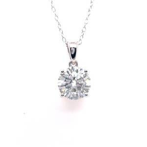 Stunning 3.00 CARAT Round Moissanite Solitaire Pendant Necklace