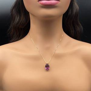 Timeless Beauty Bold 19 Carat Oval Amethyst Pendant in 14k Yellow Gold Setting $900 Retail