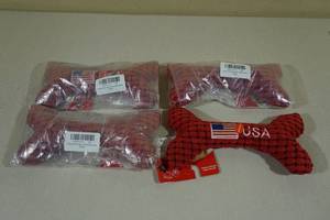 lot 49 image: 4 Pet Lou Plush Squeaking Dog Toys
