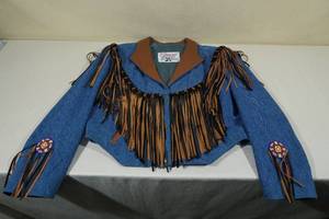 lot 127 image: Diamond Denim & Leather Rodeo Western Wear Jacket -Ladies Medium