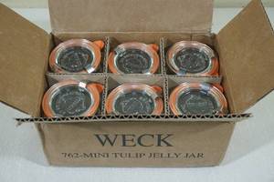 lot 180 image: 6 Weck Mini Tulip Jelly Jars