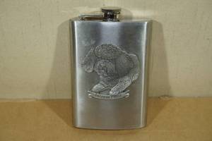 lot 222 image: 8oz Stainless Steel Flask with Bichon Frise