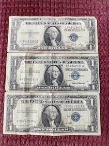 (3) Silver Certificate $1 Notes