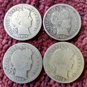 (4) Barber Dimes