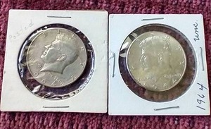 (2) 1964 90% Silver Kennedy Half Dollars