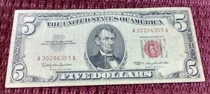 1963 Red Seal $5 Note
