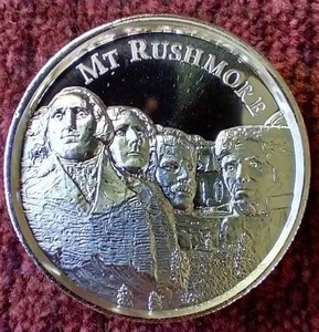 Ultra High Relief 2 Oz Silver Mount Rushmore Round