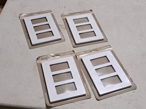 lot 351 image: Lot of (4) Lutron Satin 3-Switch Wall Plates (in original packaging)