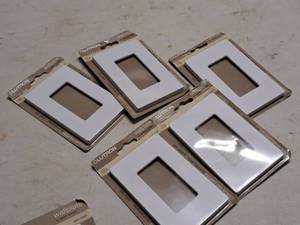 lot 352 image: Lot of (5) Lutron Satin Single-Switch Wall Plates (in original packaging)