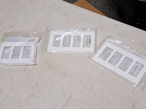 lot 353 image: Leviton Wall Plates - 4-Way Switch Plates (x2), 3-Way Switch Plate (x1)