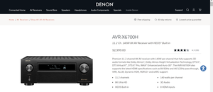lot 246 image: Denon IN-Command Series Integrated Network 750W11.2ch8K3D Audio AV Receiver AVR-X6700H