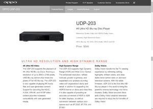 lot 245 image: 2017 Oppo Ultra HD Blu-ray Disc Player UDP-203