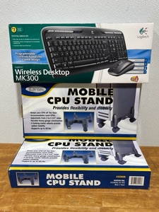 lot 39 image: Mobile CPU Stands and Wireless Keyboard