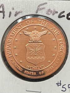 1 Ounce .999 Fine Copper Round Air Force