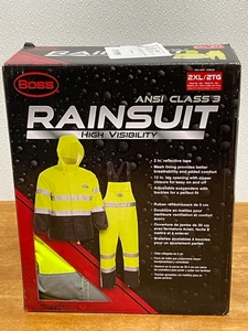 New Boss High Visibility Rain Suit Size 2X