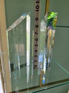 lot 41 image: Lucite Prism Bookends