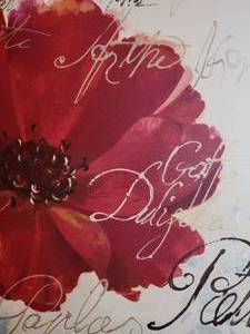 lot 83 image: Big Bold Red Poppy Wall Art