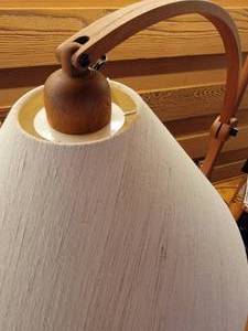lot 8A image: Vintage Domus Teak Arched Floor Lamp