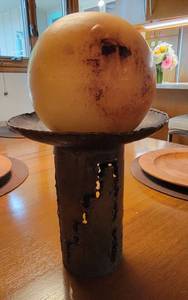 lot 29 image: Striking Brutalist Artist Signed Candleholder  E. Schrank