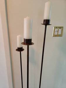 lot 63 image: Contemporary Tall Metal Candlesticks