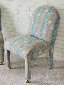 lot 11B image: Funky Vintage Upholstered Accent Chairs