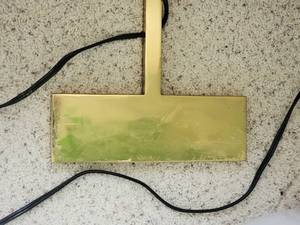 lot 52 image: Slender Brass Floor Lamp