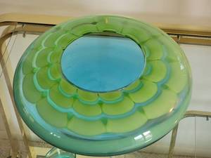 lot 108 image: Brilliant Green Fine Art Glass Centerpiece - Evolution by Waterford