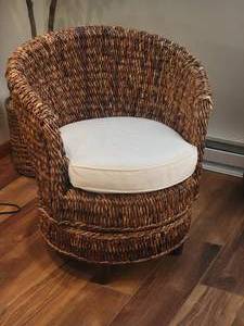 lot 42 image: Exotic Woven Barrel Chair