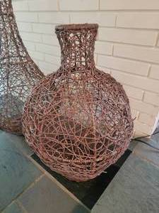 lot 113 image: Fine Art Decor Woven Branch Vase Pair