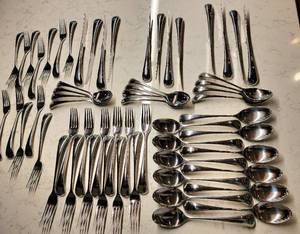 lot 12 image: Dansk Stainless Flatware Service for 12