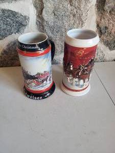 lot 13 image: 2 Piece Lot of Budweiser Beer Stein Mugs