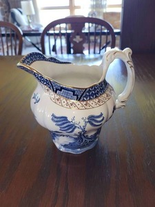 lot 61 image: Vintage Booths Real Old Willow Blue Pitcher