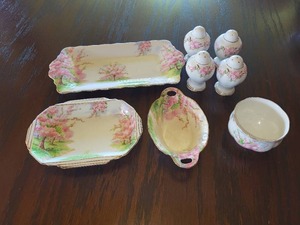 lot 57 image: Royal Albert Bone China Assorted Serving Dishes and Salt and Pepper Shakers