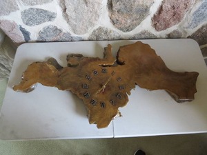 lot 25 image: Live Edge Wood Wall Clock