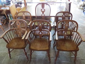 lot 27 image: 6 Conant Ball Revival Dining Room Chairs