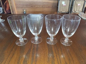 lot 78 image: 4 Vintage Fosstoria Contour Clear 6 Ice Tea Glasses