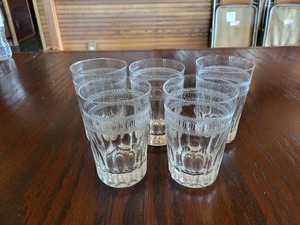 lot 83 image: 5 Piece Lot of Greek Key Design Water Glasses